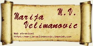 Marija Velimanović vizit kartica